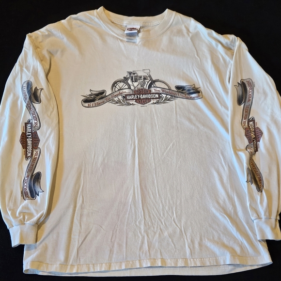 Harley-Davidson Cream Long Sleeve Men's Tee 2008 Size XXL - Picture 1 of 9